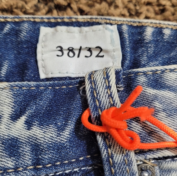 Smoke Rise Distressed Paint Flex Stiched Jeans Men's Size 38x32 - Picture 6 of 6